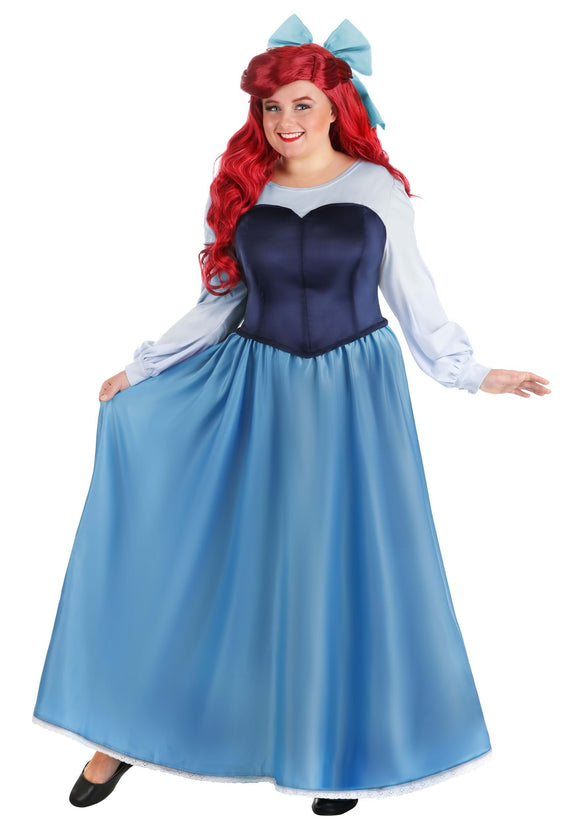 Plus Size Women's The Little Mermaid Ariel Blue Dress Costume