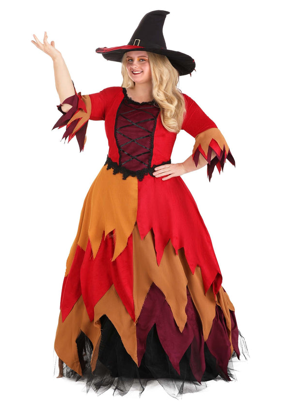 Plus Size Autumn Harvest Witch Women's Costume