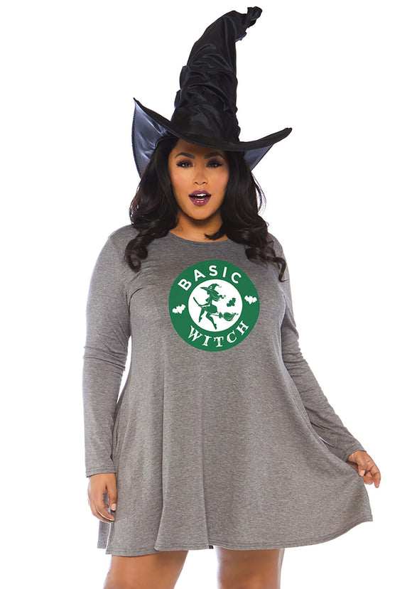 Plus Size Women's Basic Witch Jersey Dress Costume 1X/2X 3X/4X