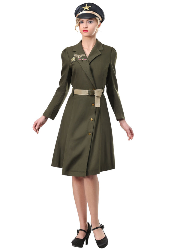 Plus Size Bombshell Military Captain Costume for Women