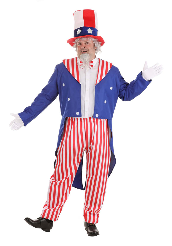 Plus Size Deluxe Uncle Sam Costume for Men