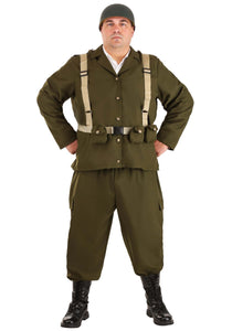 Deluxe Plus Size WW2 Soldier Costume