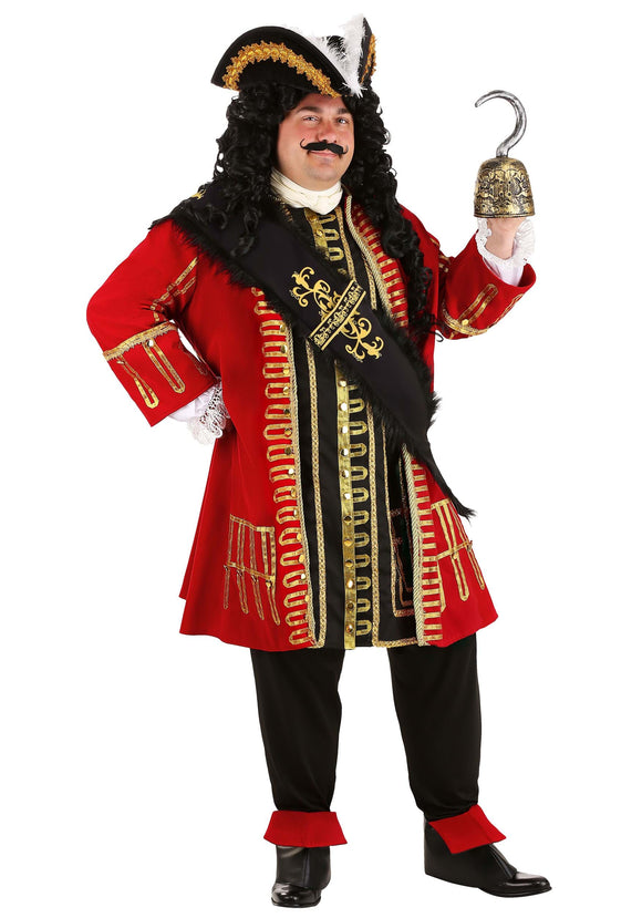 Men's Plus Size Elite Captain Hook Costume