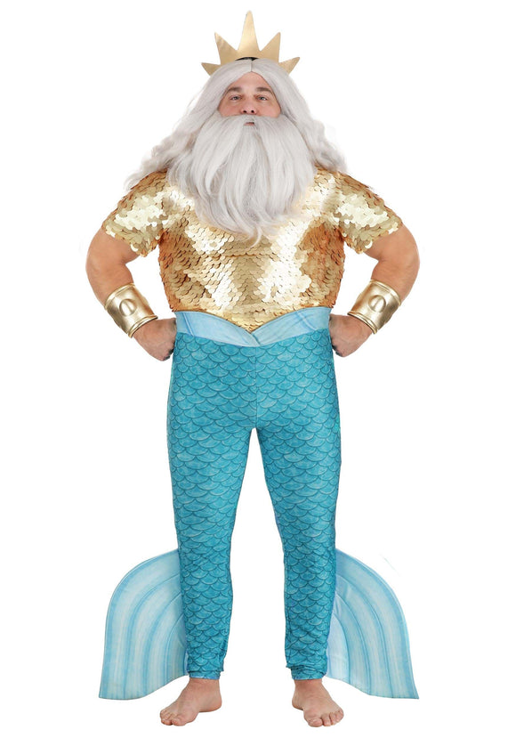 Men's Plus Size Disney King Triton Costume