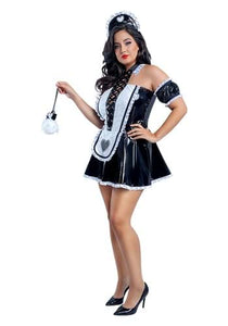 Plus Size Lace Up Maid Women's Costume