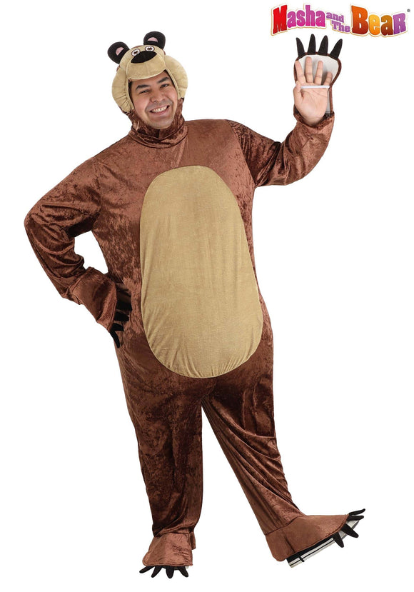 Plus Size Masha and the Bear Men's Bear Costume