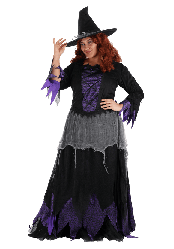 Midnight Purple Plus Size Witch Costume