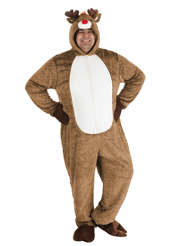 Plus Size Plush Reindeer Adult Costume