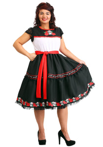 Plus Size Sassy Sugar Skull Costume for Women