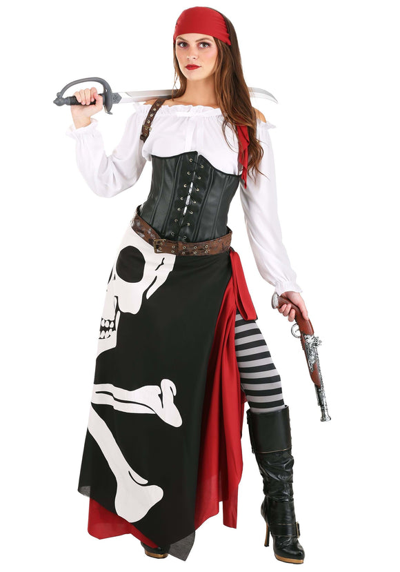 Plus Size Women's Pirate Flag Gypsy Costume