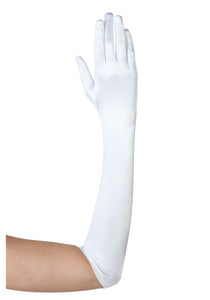 Plus Size White Elbow Length Gloves