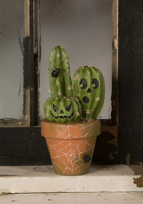 Potted Cacti O' Lantern Halloween Decoration
