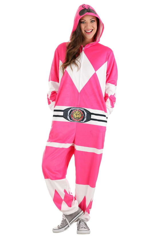 Power Rangers Pink Ranger Hooded Adult Union Suit