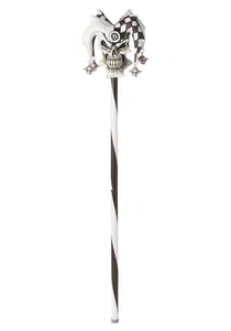 Psycho Jester Black & White Cane