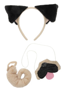Pug Kit Ears Headband Nose and Tail
