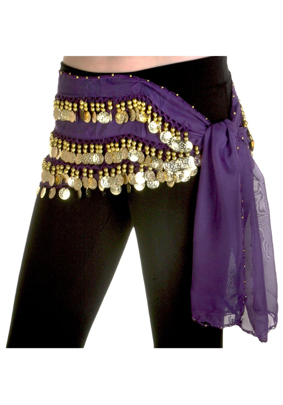 Purple Hip Scarf Belly Dance Costume