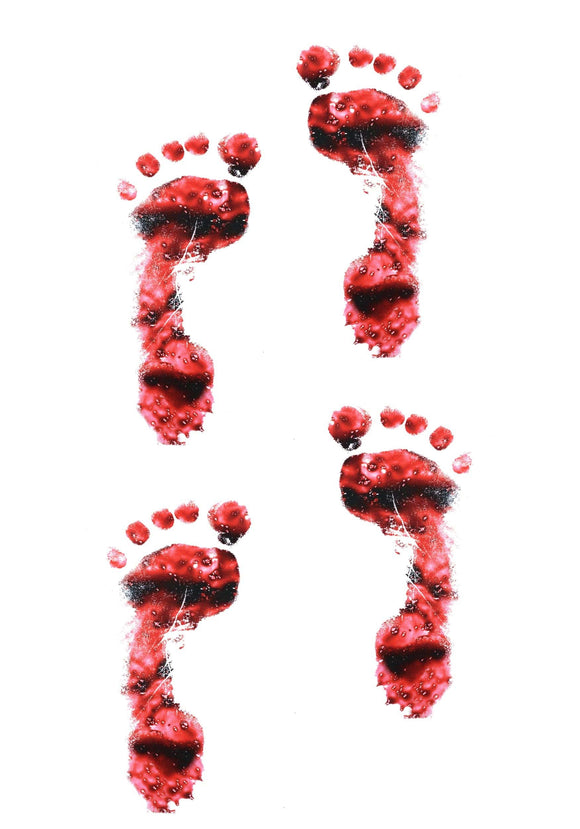 PVC Bloody Foot Print White Cutout Decoration