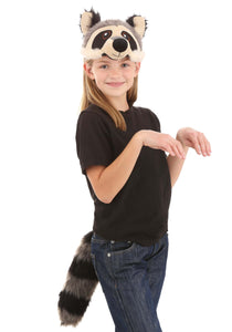 Raccoon Plush Headband & Tail Costume Kit