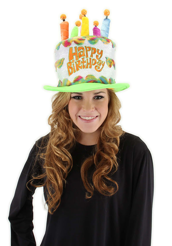 Plush Rainbow Birthday Cake Hat