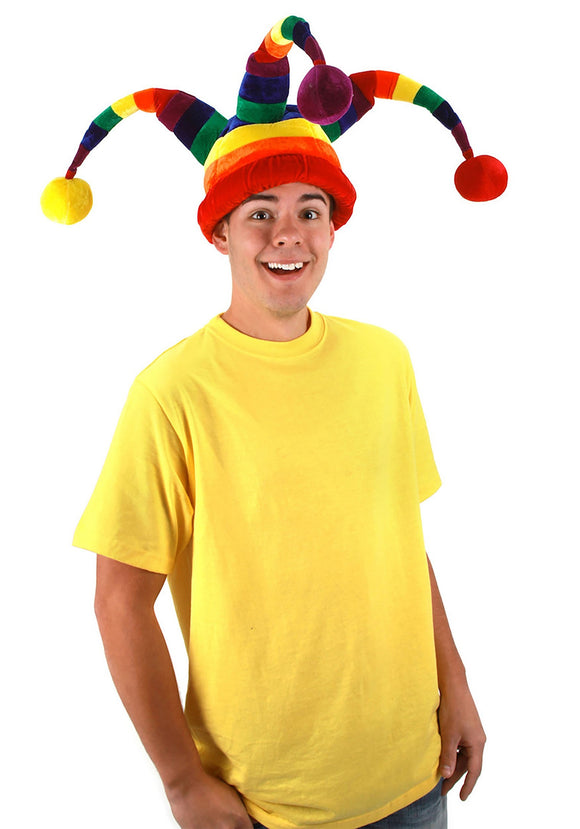 Plush Rainbow Wacky Jester Hat