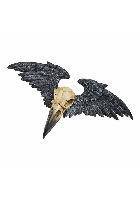 Wall Ornament- Ravenger Raven Skull With Wings