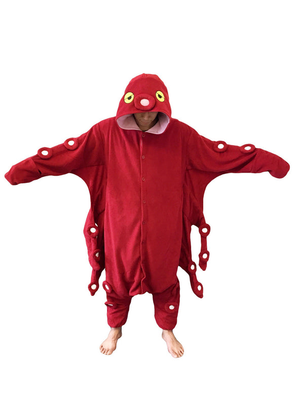 Adult Red Octopus Kigurumi Pajama Costume