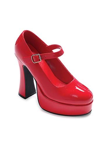 Red Mary Jane Platform Shoes