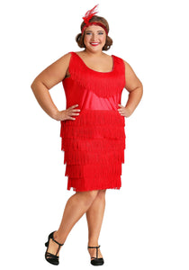 Red Plus Size Flapper Costume