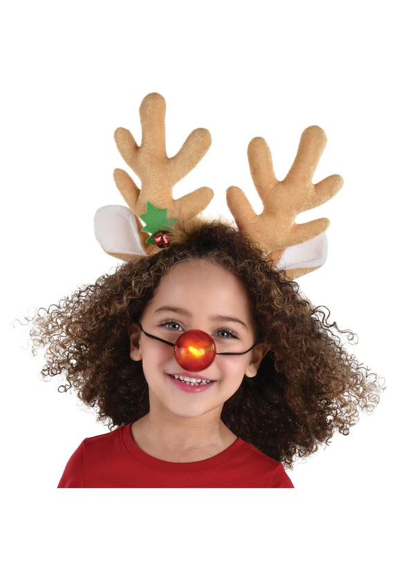 Reindeer Nose & Antlers Costume Kit