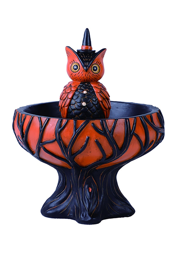 Tree Owl Resin Treat Stand Decoration