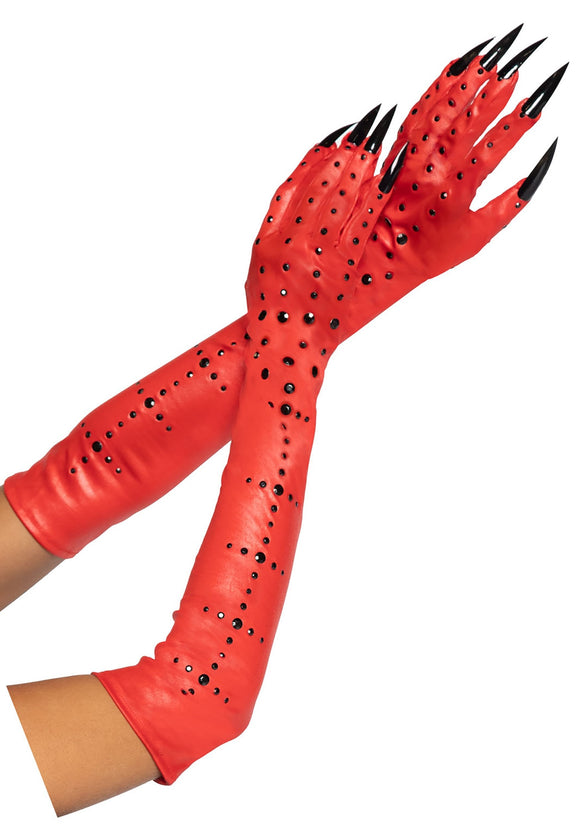 Rhinestone Demon Claw Gloves Accessory