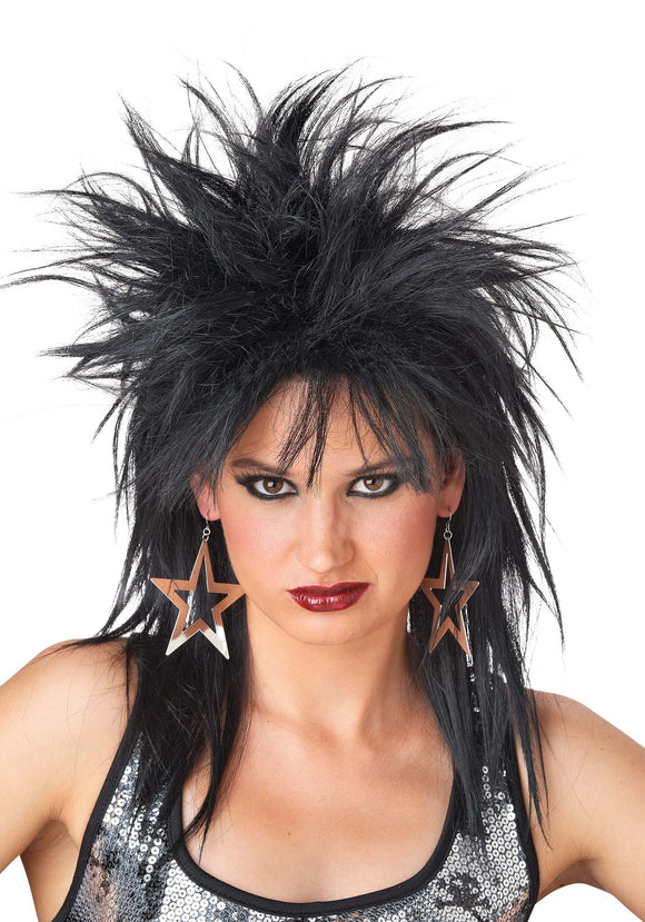 Adult Black Rocker Wig