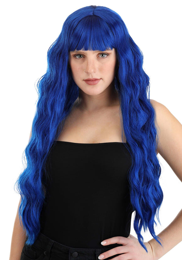 Royal Blue Full Wavy Women's Wig