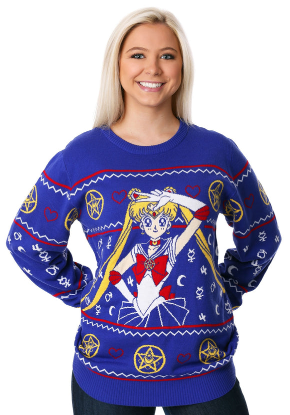 Sailor Moon Fair Isle Ugly Christmas Sweater for Adults