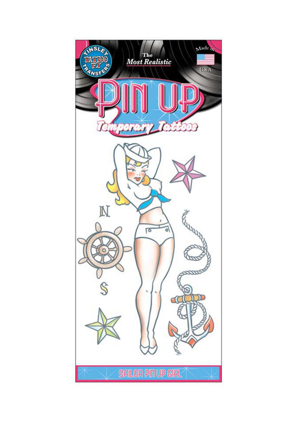 Sailor Pin Up Girl Temporary Tattoos