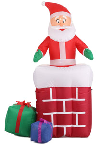 Santa in the Chimney Animated Holiday Decoration