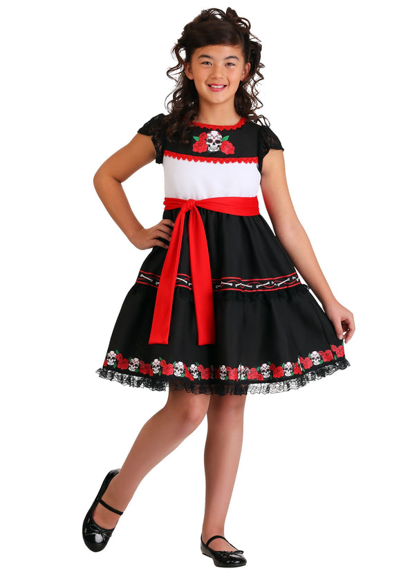 Sassy Sugar Skull Costume for Girls