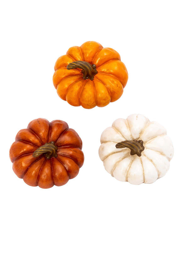 Set of 3 - 3-inch Resin Pumpkins
