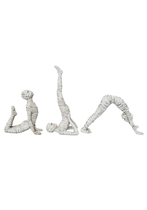 Set of 3 Mummy Yoga Figurines Decorations