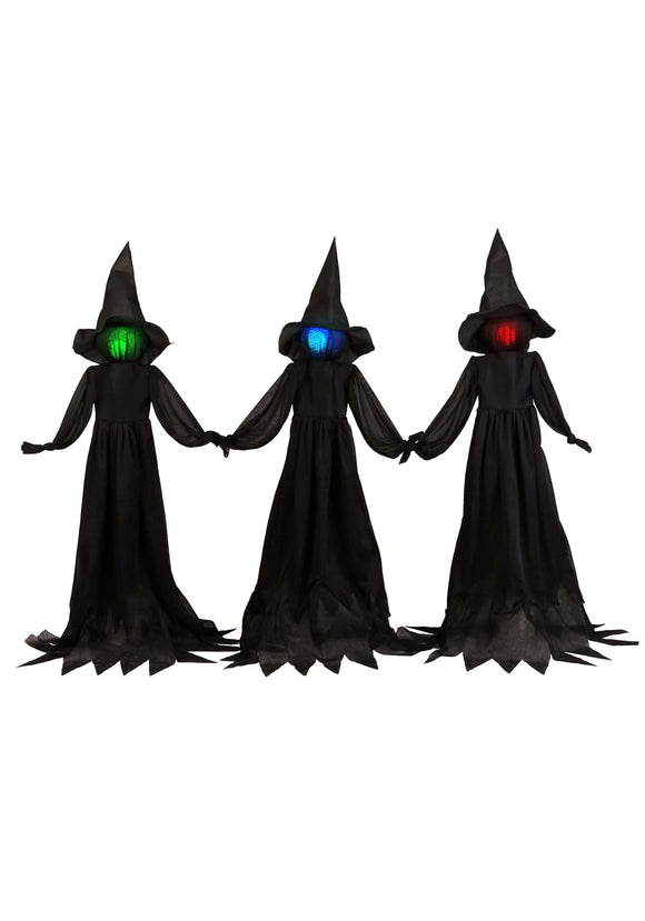 Set of 3 4ft Holding Hands Witches Decoration