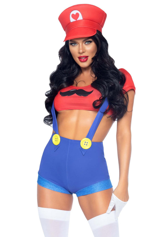 Sexy 2 Piece Red Gamer Babe Women's Costume