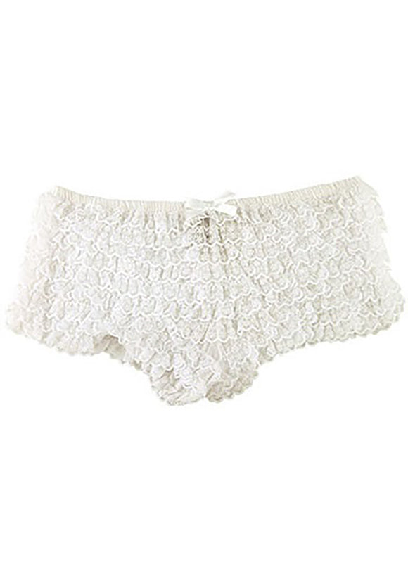 Sexy White Ruffle Tanga Panties