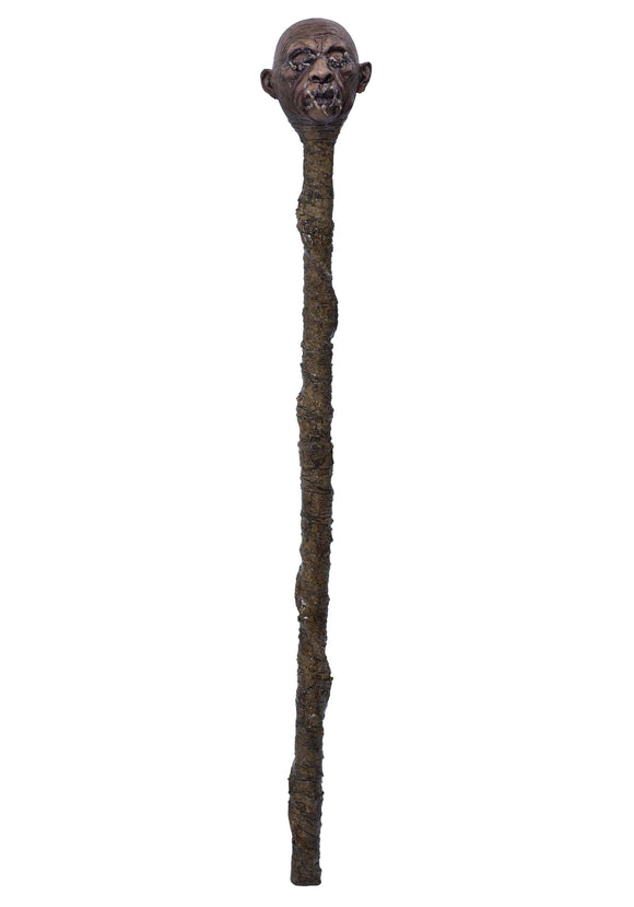 Shrunken Head Creepy Voodoo Staff