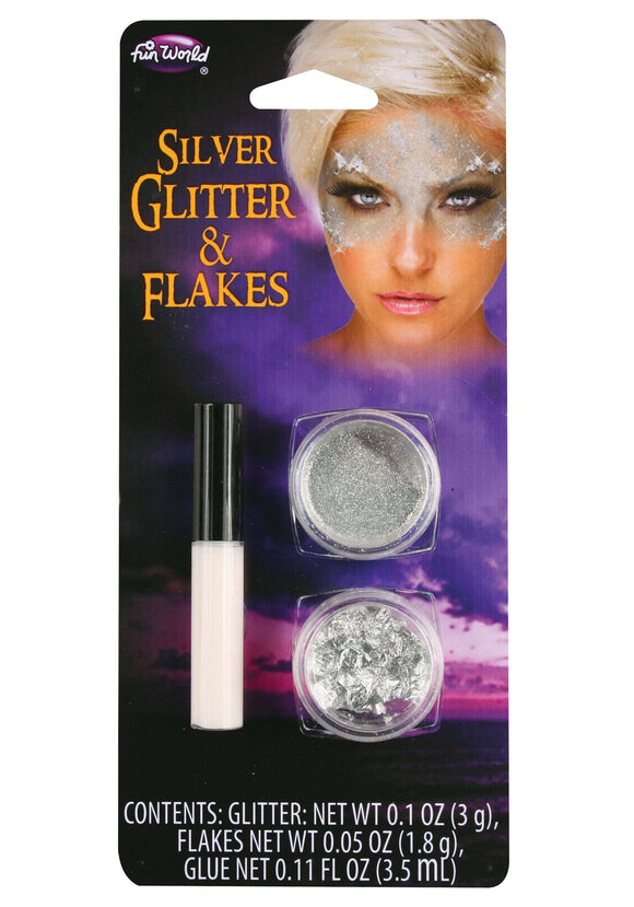 Makeup Kit: Silver Glitter & Flakes
