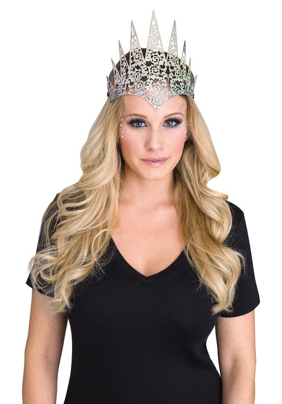 Women's Silver Flexible Glitter Crown