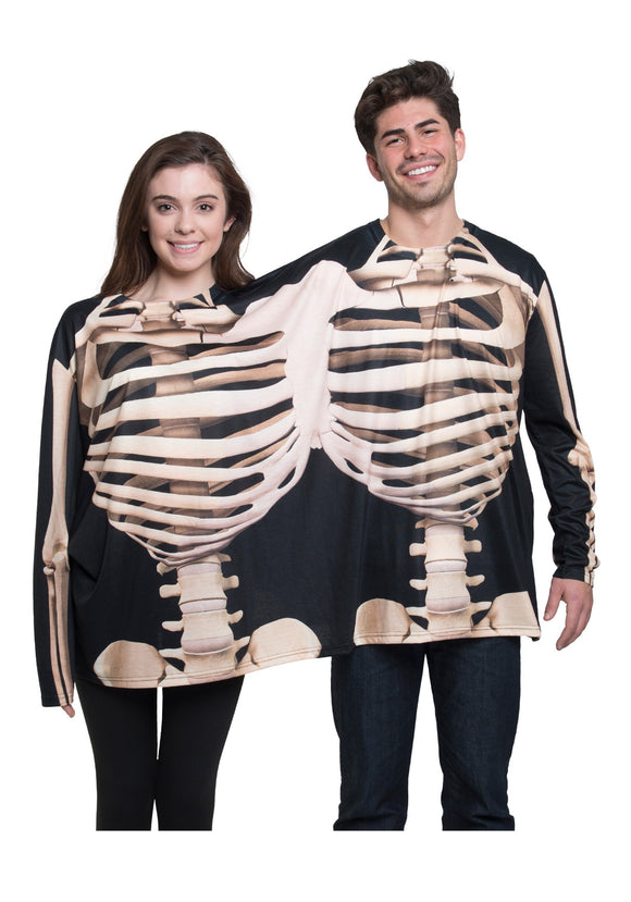 Skeleton Long Sleeved T shirt Costume for Two People