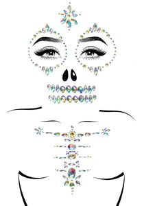 Adhesive Skeleton Face & Chest Jewel Kit