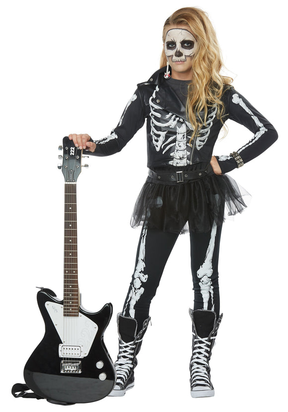 Skeleton Rocker Costume for Girls