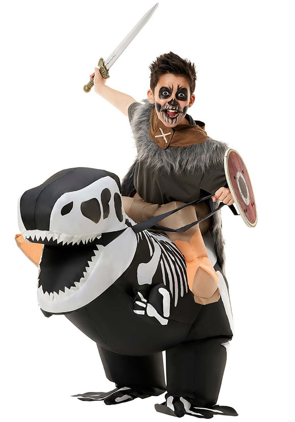 Inflatable Skeleton T-Rex Ride On Kids Costume