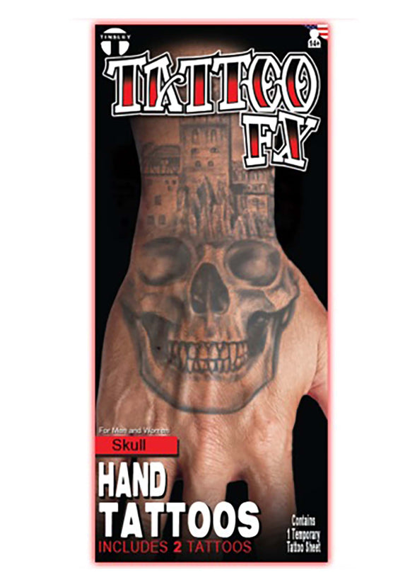 Skull Hand Temporary Tattoo FX